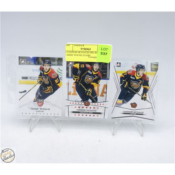 3 CONNOR MCDAVID PRE-ROOKIE CARDS YOUNG STARS