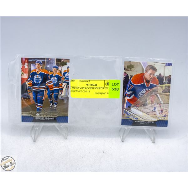 2 MCDAVID ROOKIE CARDS 2015-16 UD CM-6T CM-11