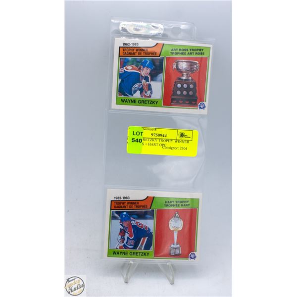 1983-84 GRETZKY TROPHY WINNER ART ROSS + HART OPC