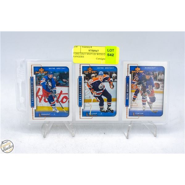 3 GRETZKY MVP UD WITH OILERS + RANGERS
