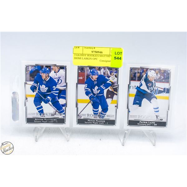 3 GLOSSY ROOKIES MATTHEWS DOMI LARKIN OPC