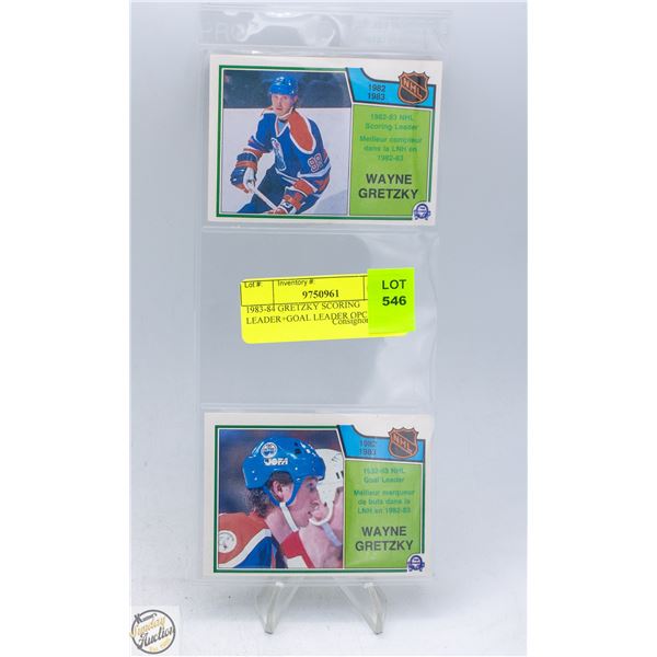 1983-84 GRETZKY SCORING LEADER+GOAL LEADER OPC