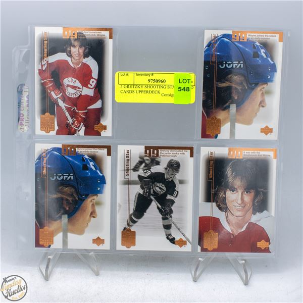 5 GRETZKY SHOOTING STARS GOLD CARDS UPPERDECK