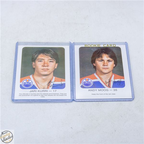 2 OILERS ROOKIES ANDY MOOG+JARI KURRI