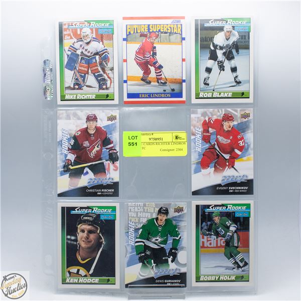 8 ROOKIE CARDS RICHTER LINDROS BLAKE ETC