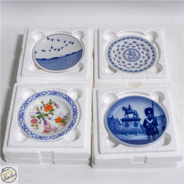 4 VINTAGE MINATURE PLATES INCLUDES PORSGRUND,