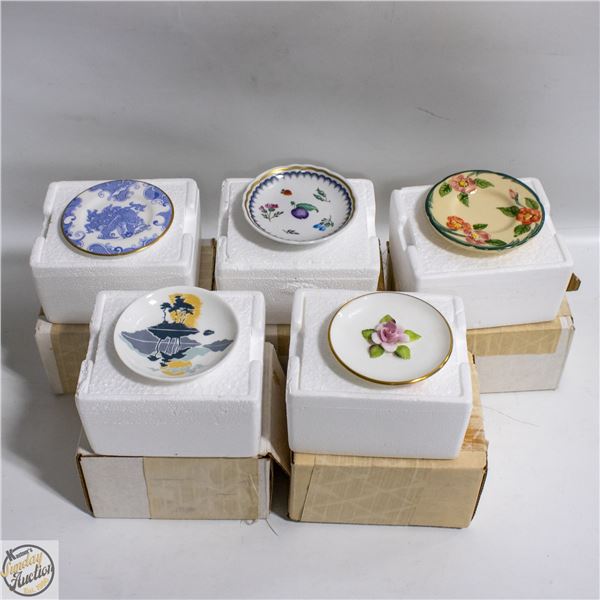 5 VINTAGE MINATURE PLATES INCLUDES HAVILAND, COAL