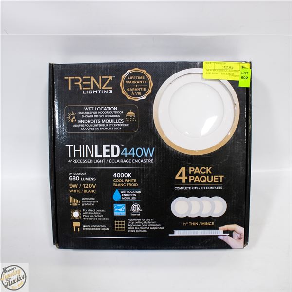 NEW 4PCS TRENZ LIGHTING THIN LED 440W 4" RECESSED