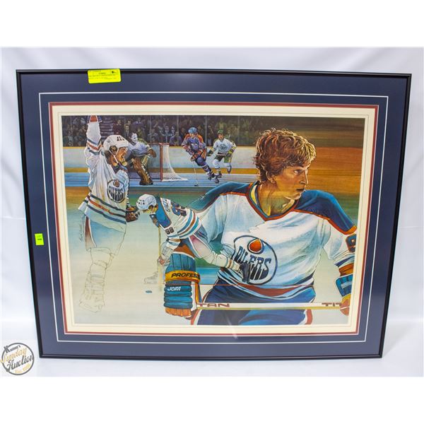 1980 GRETZKY LIMITED PRINT BY BRENT LYNCH FRAMED