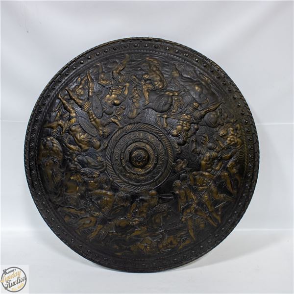 BRONZE FINISH ROMAN SHIELD DÉCOR CASTING