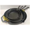 Image 2 : NEW 4 PIECE CAST IRON PAN SET - FOUR SIZES