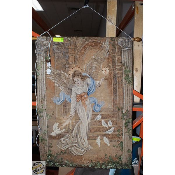 LIGHTED ANGEL TAPESTRY - 20 LIGHTS