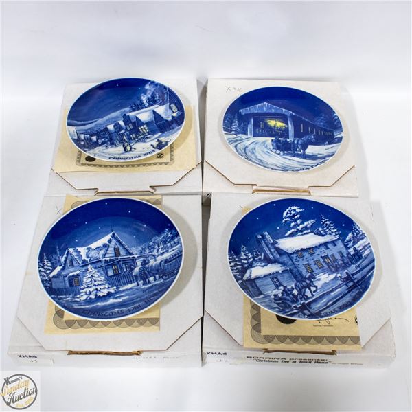 4 VINTAGE SORRINA CHRISTMAS PLATES