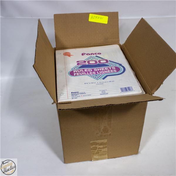 BOX OF BINDER PAPER