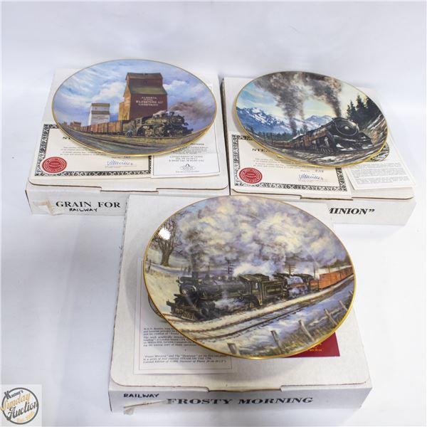 3 VINTAGE CHRISTIAN BELL COLLECTOR RAILWAY PLATES