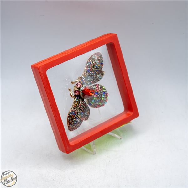 NEW XL BEE BROOCH FULLY ENCRUSTED WITH