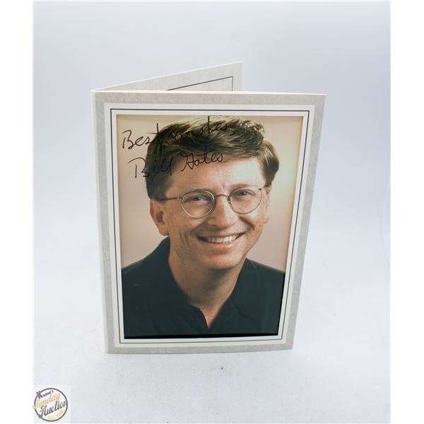 AUTOGRAPHED COLOUR PORTRIAT OF BILL GATES