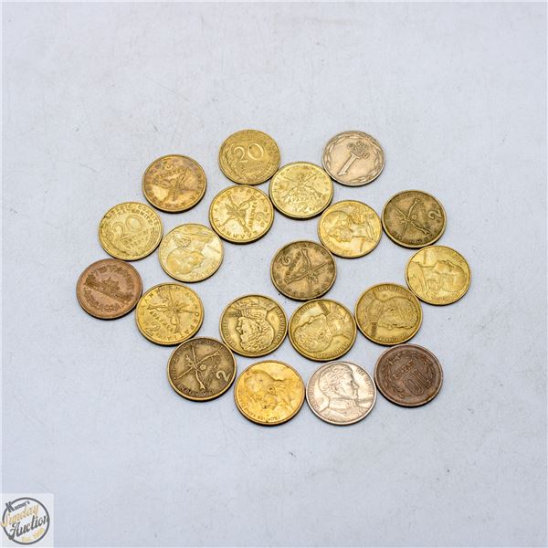 LOT OF 20 MEXICAN & FOREIGN COINS