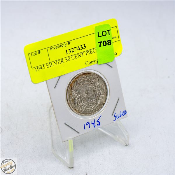 1945 SILVER 50 CENT PIECE