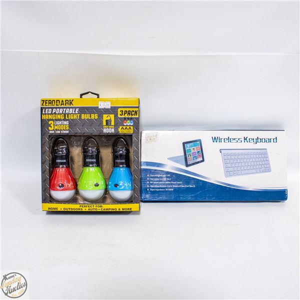 ZERODARK LED PORTABLE HANGING LIGHT BULBS SOLD W