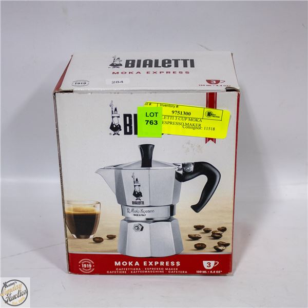 NEW BIALETTI 3 CUP MOKA EXPRESS ESPRESSO MAKER