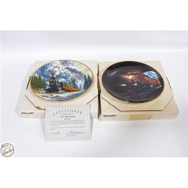 2 CHRISTIAN BELL RAILWAY COLLECTOR PLATES INCLUDES