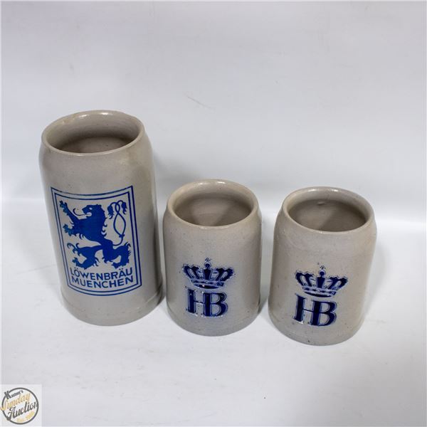 VINTAGE LOWEN BRAU MUNCHEN GERMAN STEINS