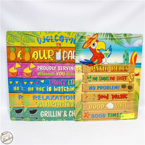 3 METAL SIGNS