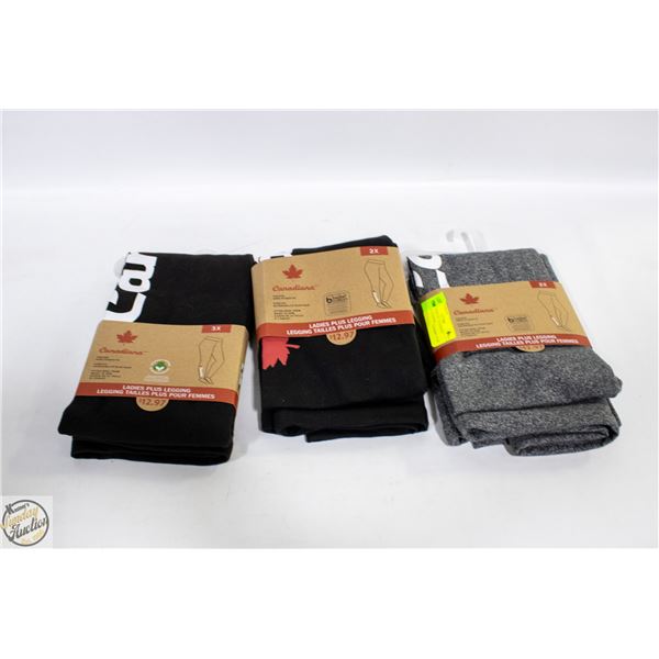 3 NEW PAIRS OF CANADIANA LADIES LEGGINGS