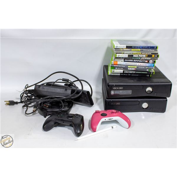 2 XBOX CONSOLES/GAMES/CONTROLLERS