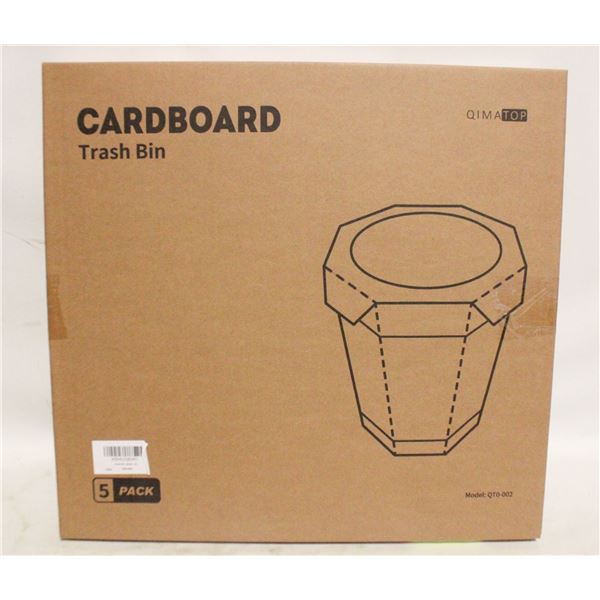 5 PACK OF CARDBOARD TRASH BINS
