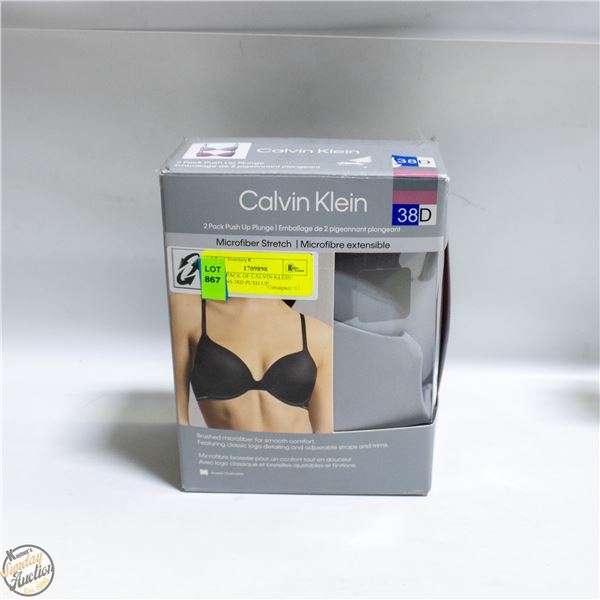 NEW 2 PACK OF CALVIN KLEIN WOMENS 38D PUSH UP