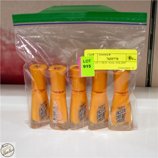 LOT OF 5 NEW NAIL POLISH