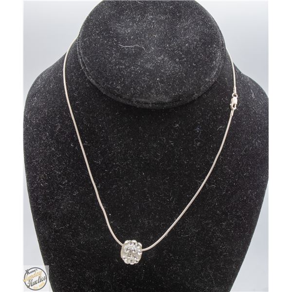 925 SILVER ITALY NECKLACE, 17 INCH LONG W/