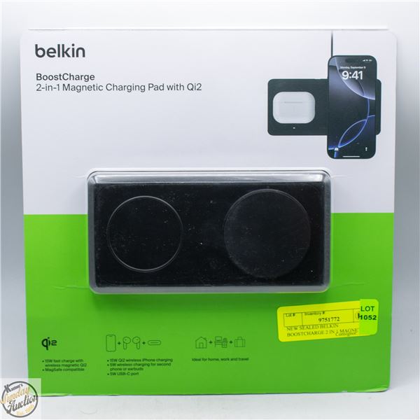 NEW SEALED BELKIN BOOSTCHARGE 2 IN 1 MAGNETIC