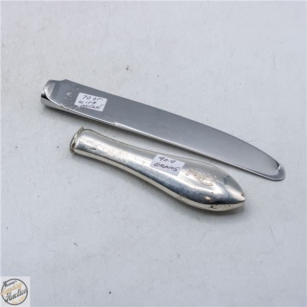 REED&BARLOR MIRRORSTELE STERLING HANDLE KNIFE/CUT