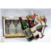 Image 1 : NEW SEALED GOLF BALL WINE GLASS SET WITH METAL