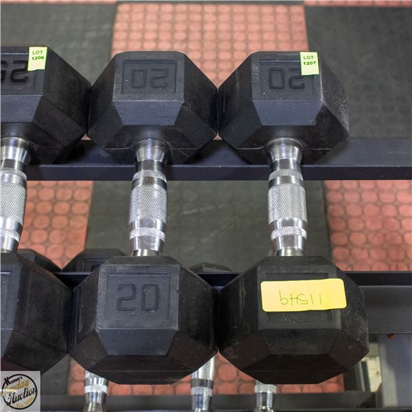 PAIR OF 20LBS DUMBELLS