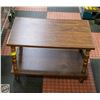 Image 1 : WOODEN SIDE TABLE ON CASTORS