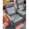 Image 1 : LEATHER RECLINING CHAIR - GREY