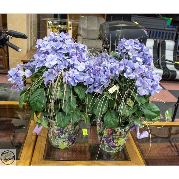 2 ARTIFICIAL HYDRANGEA PLANTS