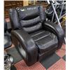 Image 1 : BLACK LEATHER RECLINER ROCKER CHAIR
