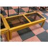 Image 1 : VINTAGE COFFEE TABLE WOOD WITH GLASS TOP