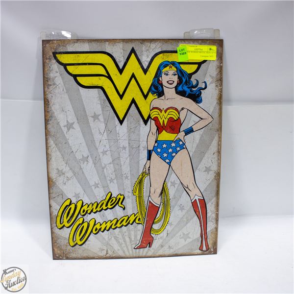 WONDER WOMAN METAL SIGN 12" X 16"