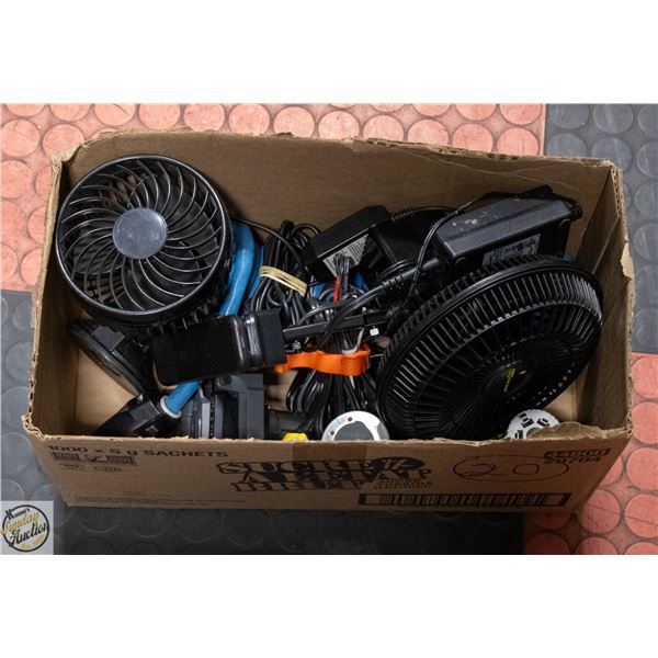TWO 12 VOLT FANS REESE 6 TO 4 WAY TRAILER ADAPTOR