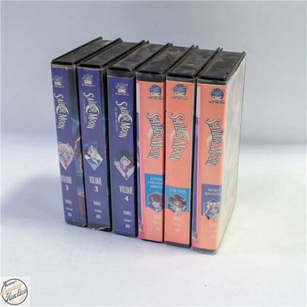 LOT OF 6 ORIGINAL SAILOR MOON VHS TAPES