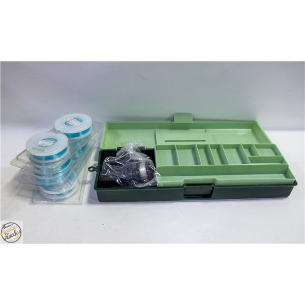 BOX OF FISHING GEAR