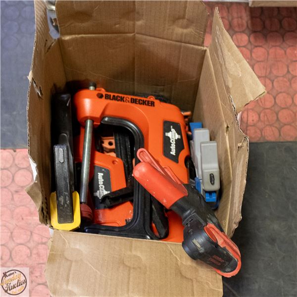 15 CLAMPS, SIZES 2 - 12 INCH C, PONY, BAR, 6 VOLT