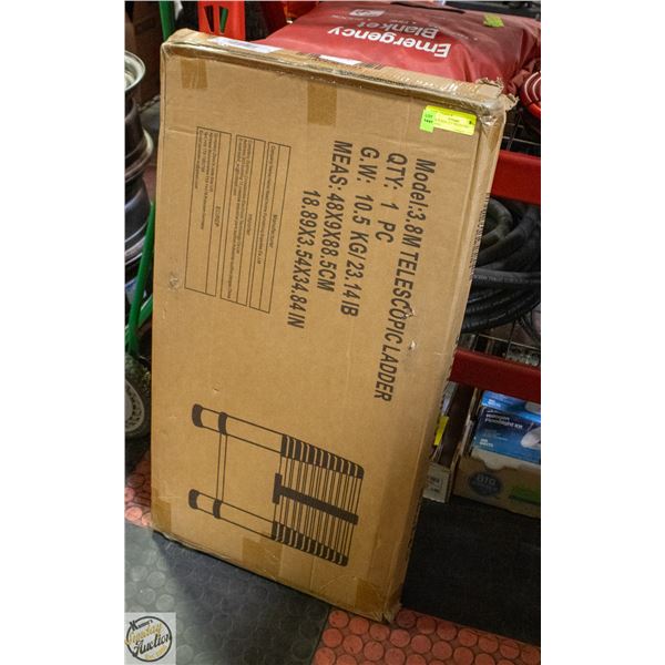 NEW IN BOX 12.5’ TELESCOPIC LADDER