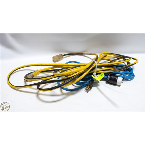 30 FOOT, LIT END EXTENSION CORD, YELLOW,